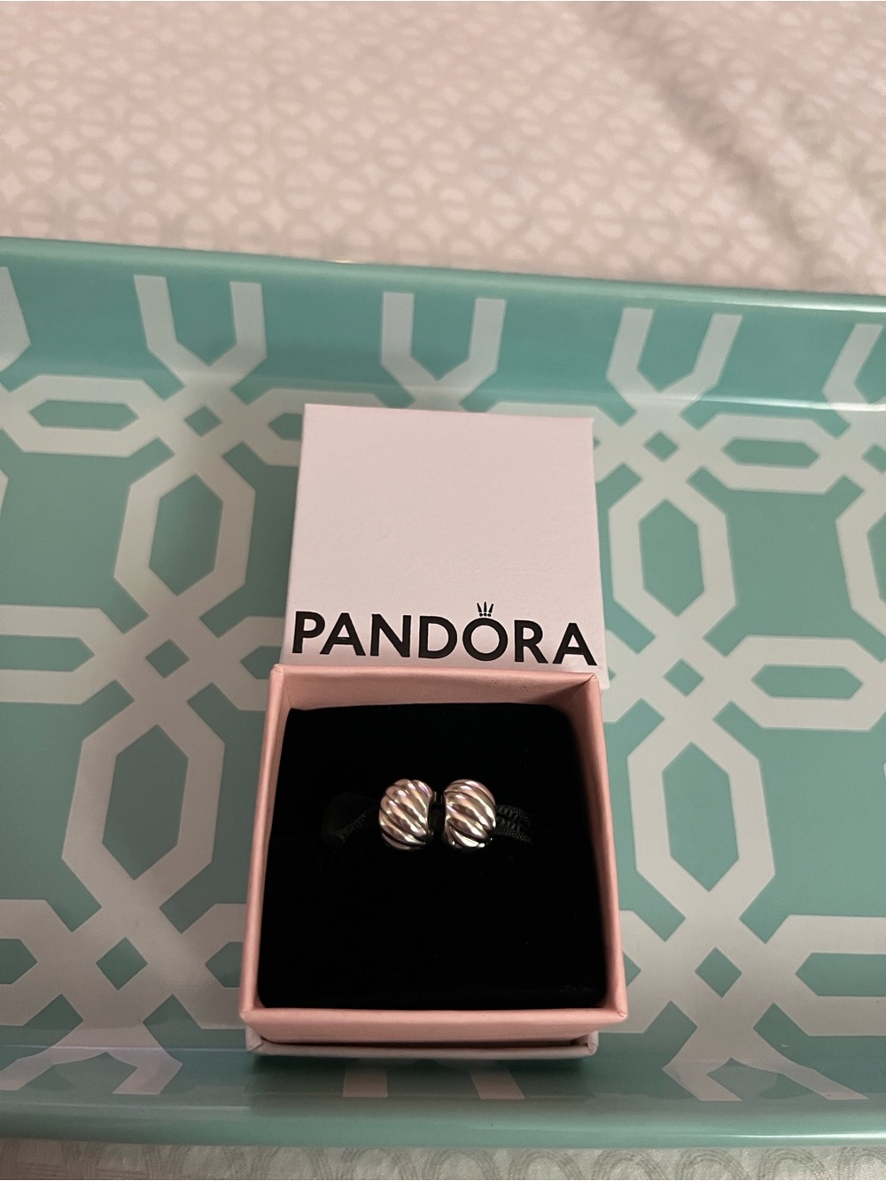 Pandora Sterling Silver Swirl Charms - Silver Authentic (2)